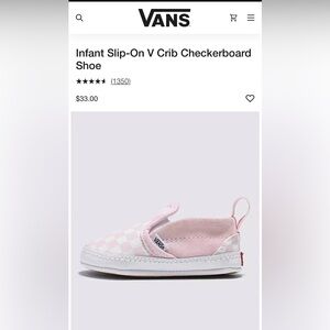 Vans baby crib shoe